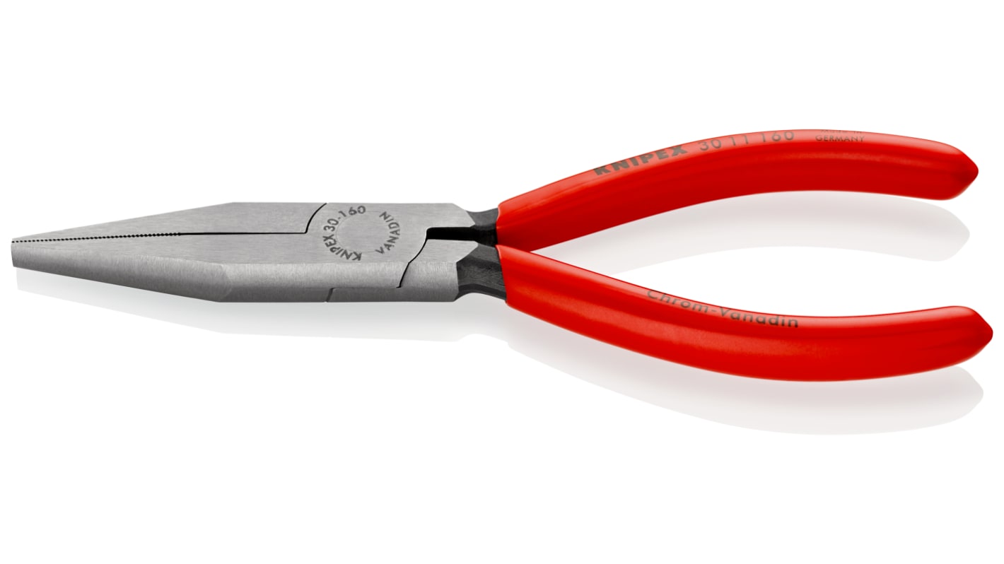 Knipex Flat Nose Pliers, 160 mm Overall, Flat, Straight Tip, 46,5mm Jaw