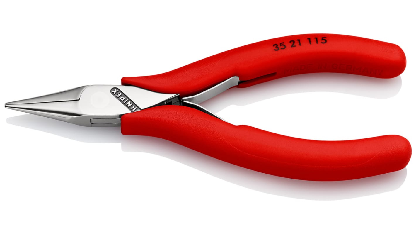 Knipex 35 21 Long Nose Pliers, 115 mm Overall, Straight Tip, 22,5mm Jaw