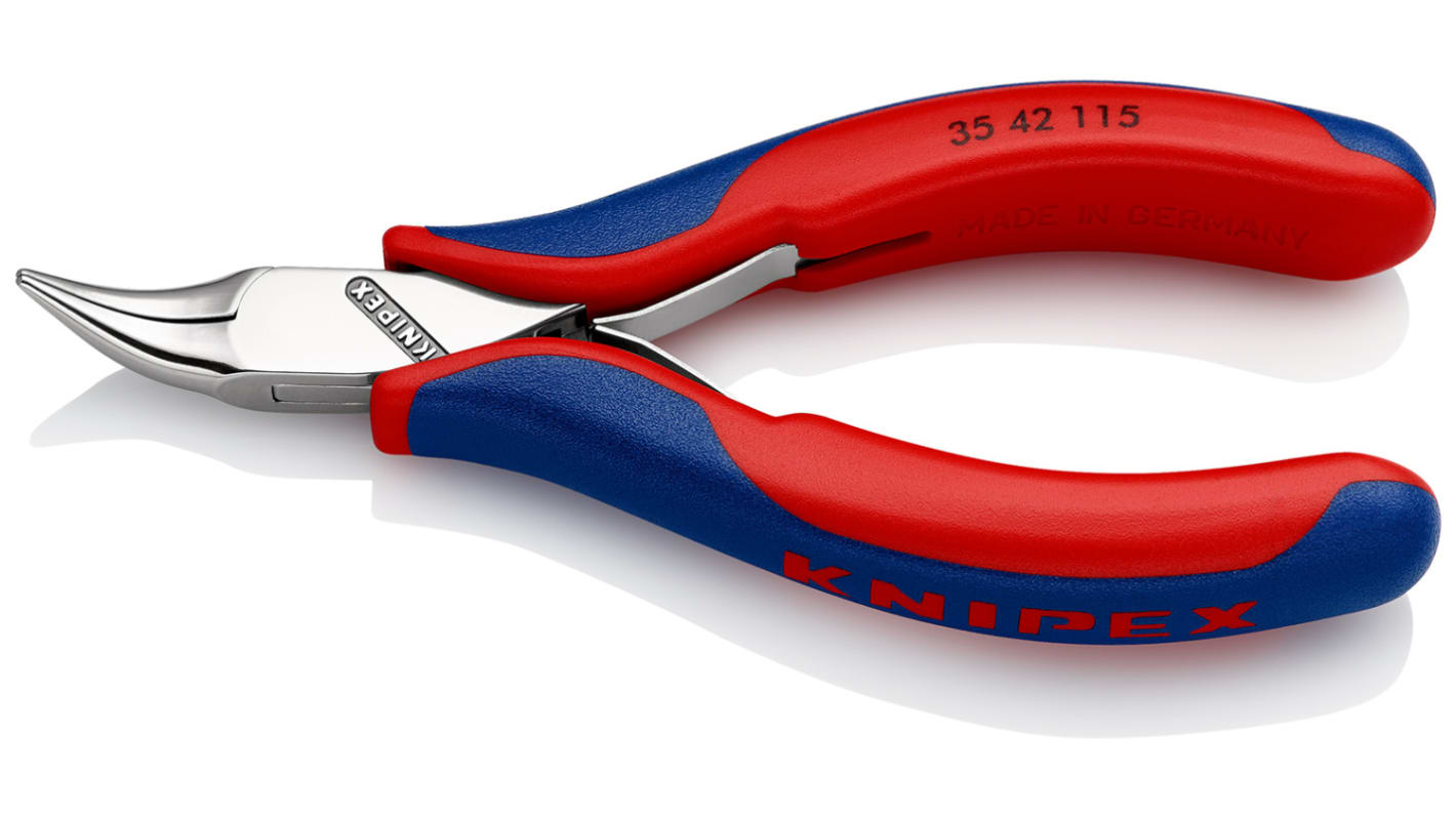 Knipex 35 42 Long Nose Pliers, 115 mm Overall, Flat, Straight Tip, 22,5mm Jaw
