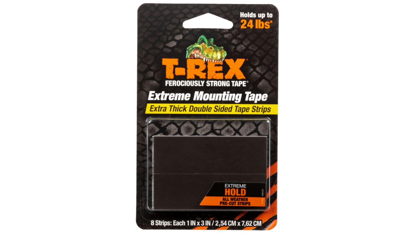 T-REX 286252, Mounting Tapes Black Adhesive Foam Tape, 76.20mm x 25.40mm, 0.42in Thick