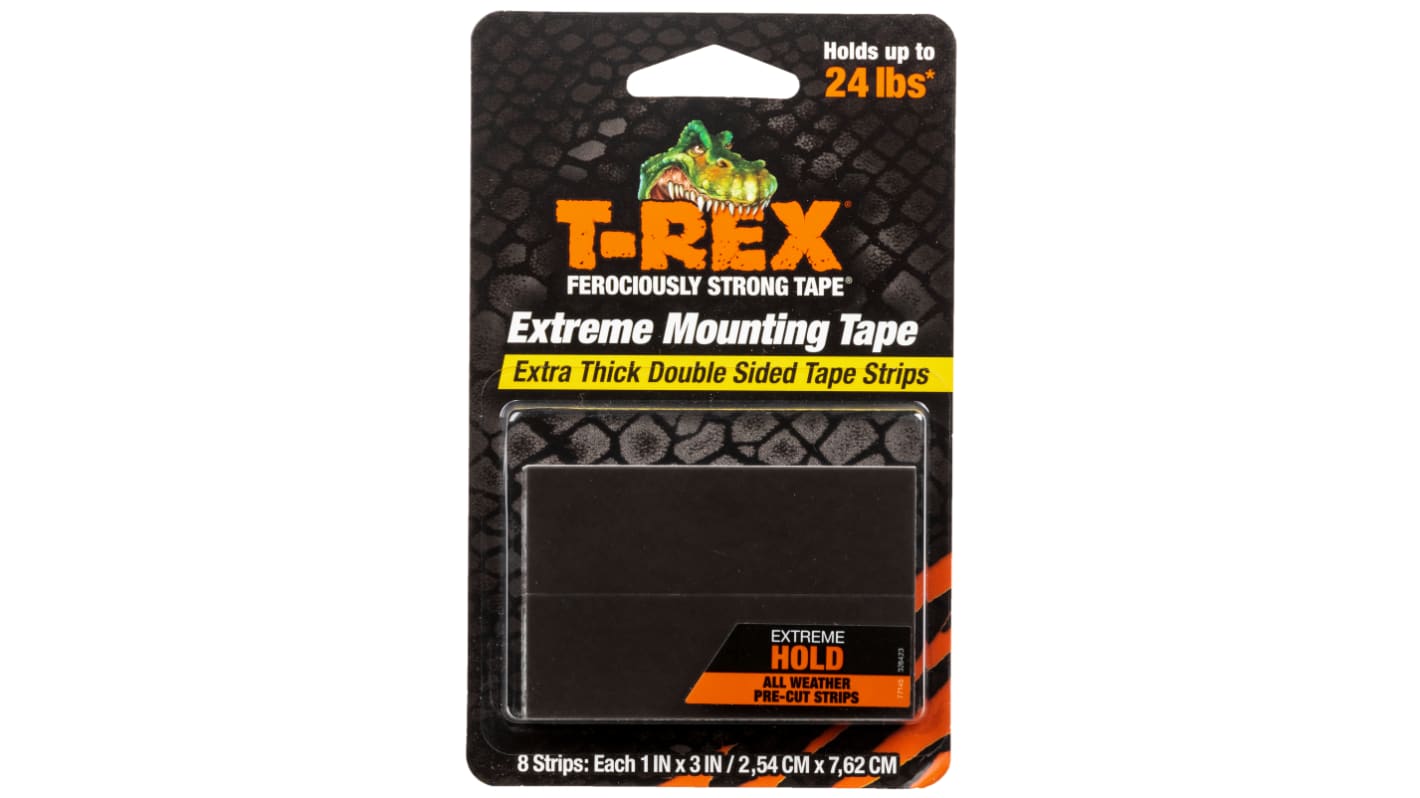 T-REX 286252, Mounting Tapes Black Adhesive Foam Tape, 76.2mm x 25.4mm, 0.42in Thick