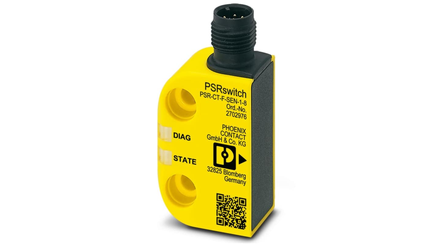 Phoenix Contact PSR-CT-F-SEN-1-8 Series Safety Switch, 24V dc, 2, M12
