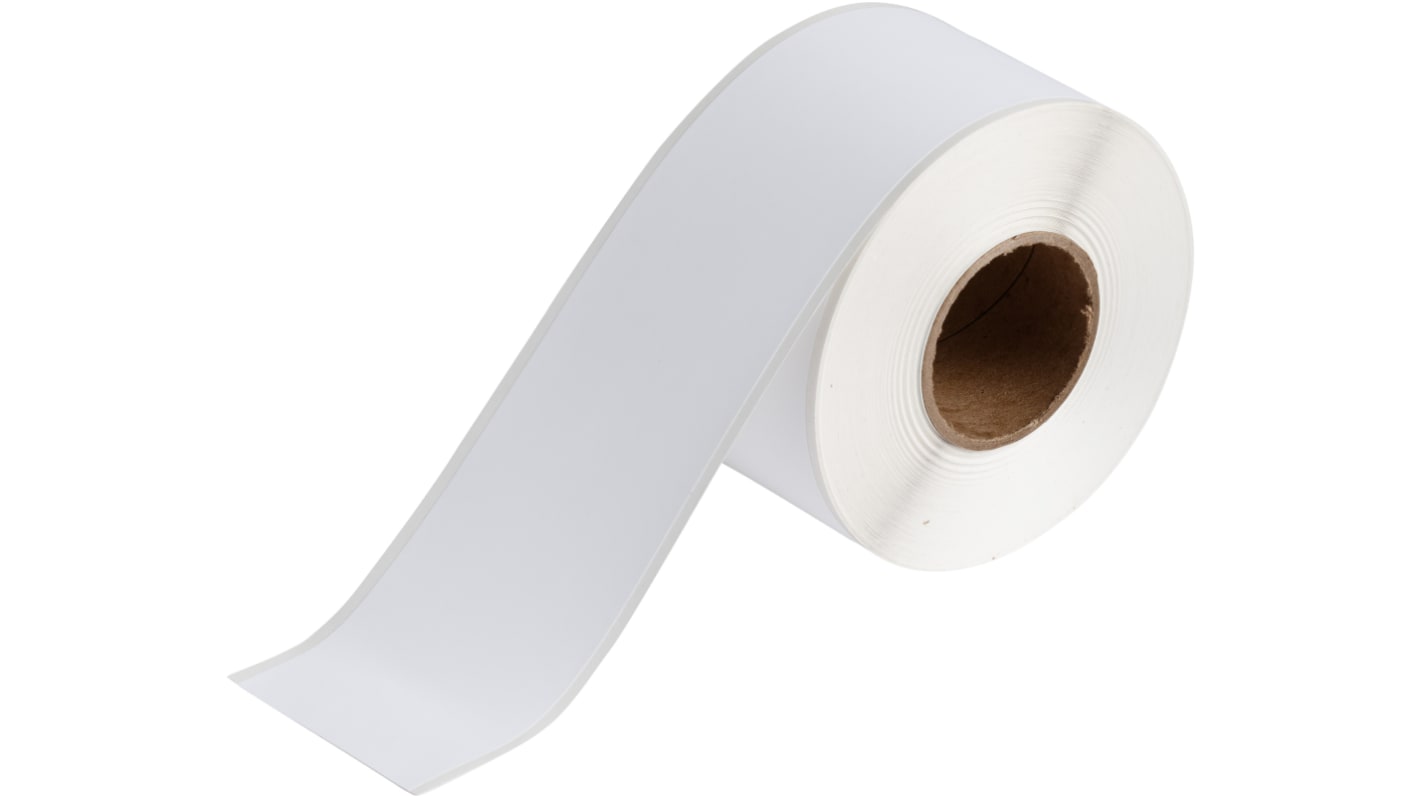 Brady B-2595 Inkjet Receptive Vinyl White Label Roll, 57.15mm Width, 1 Qty