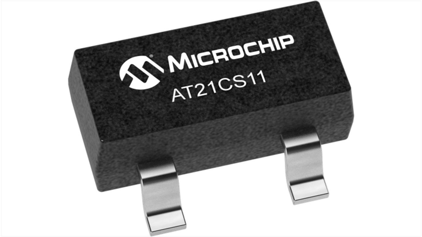 Microchip 串行EEPROM, 1Kbit, I2C,Serial-1 Wire接口, SOT-23-3封装, 3引脚, 表面贴装