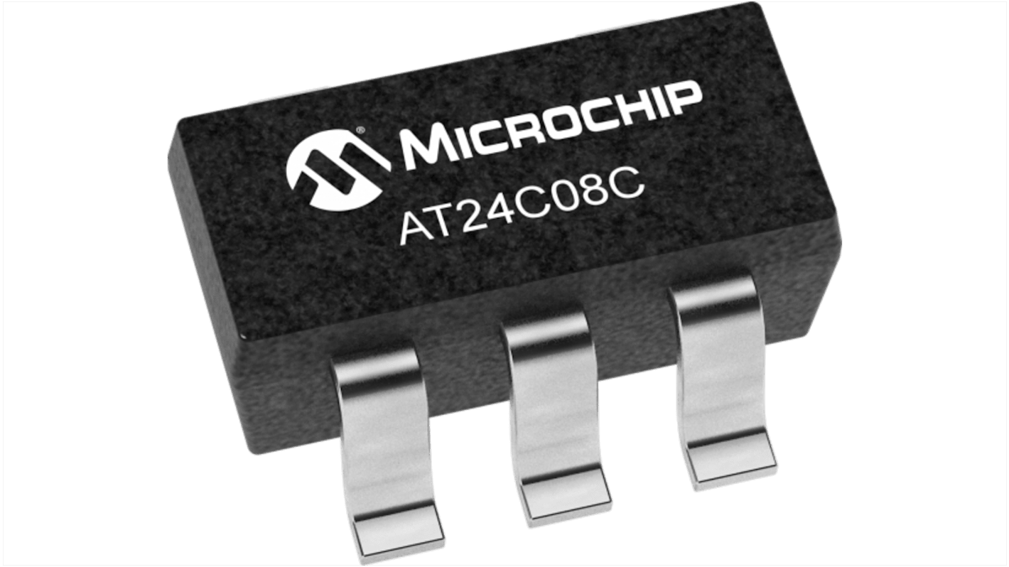 Microchip AT24C08C-STUM-T, 8kbit Serial EEPROM Memory, 450ns 5-Pin SOT-23-5 Serial-2 Wire, Serial-I2C