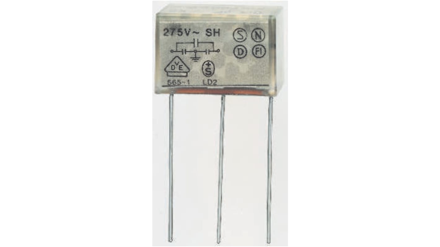 KEMET PZB300 Paper Capacitor, 275V ac, ±20%, 100nF, Through Hole