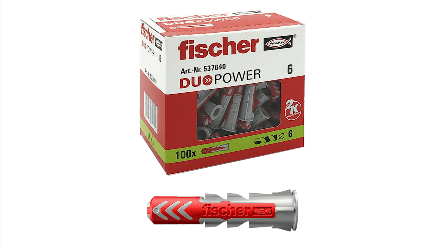 Tassello Fischer Fixings DUOPOWER 6, Ø fissaggio 6mm, L. 35mm