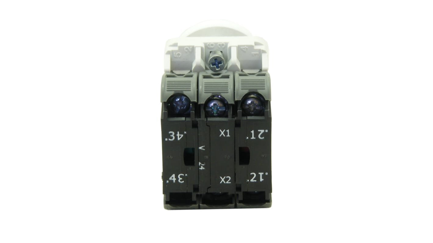 RS PRO Illuminated Push Button Complete Unit, 22.5mm Cutout, 1NO + 1NC