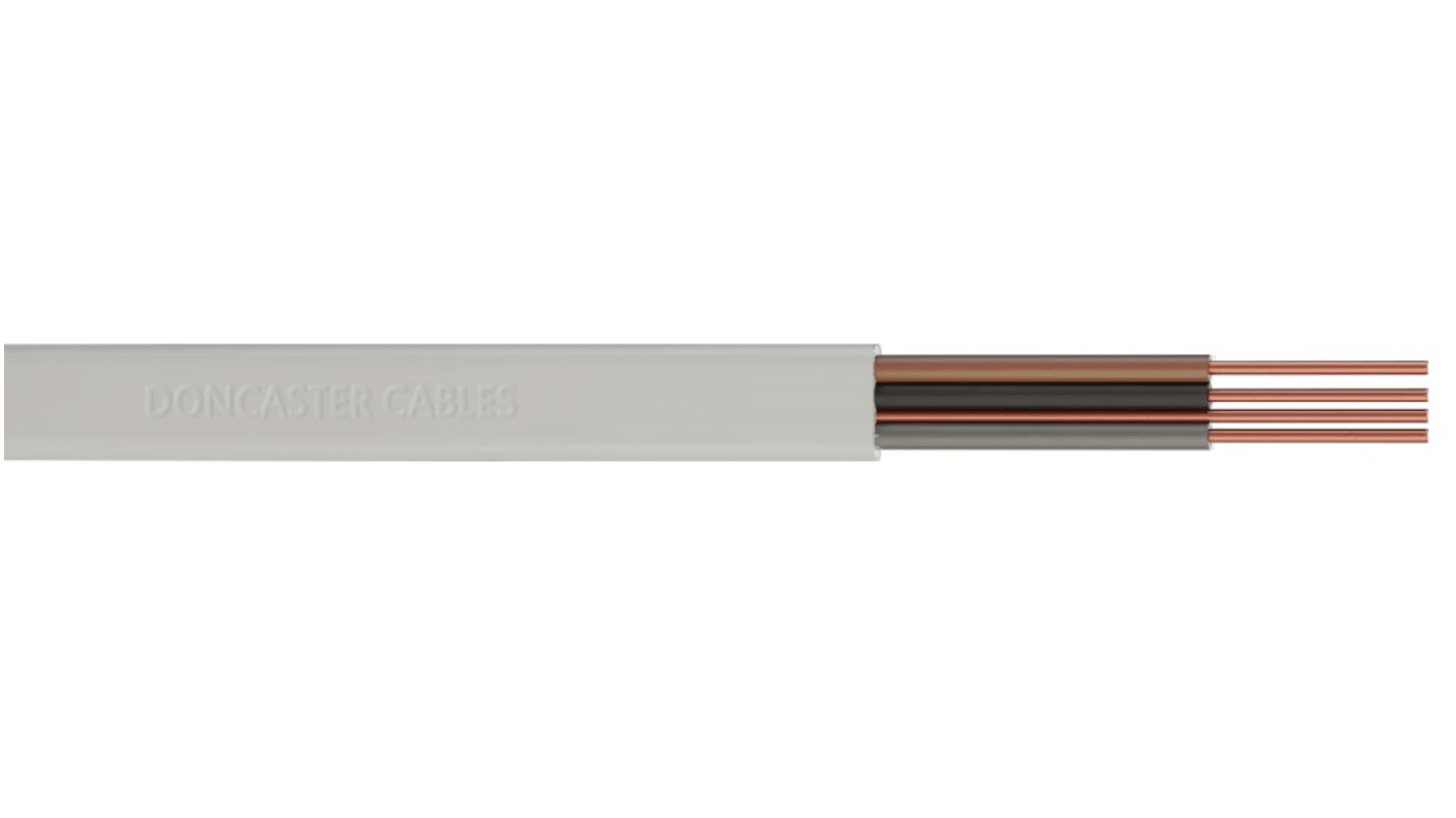 RS PRO, Twin & Earth, 50m 3+E Core, White Thermoplastic Mains Power Cable