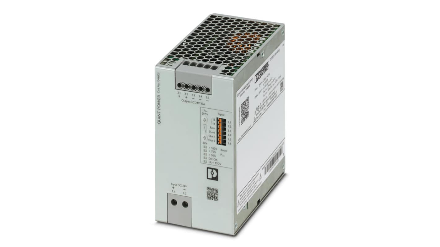 Phoenix Contact QUINT4 DC-DC Converter, 24V dc/, 18 → 32 V dc Input, DIN Rail