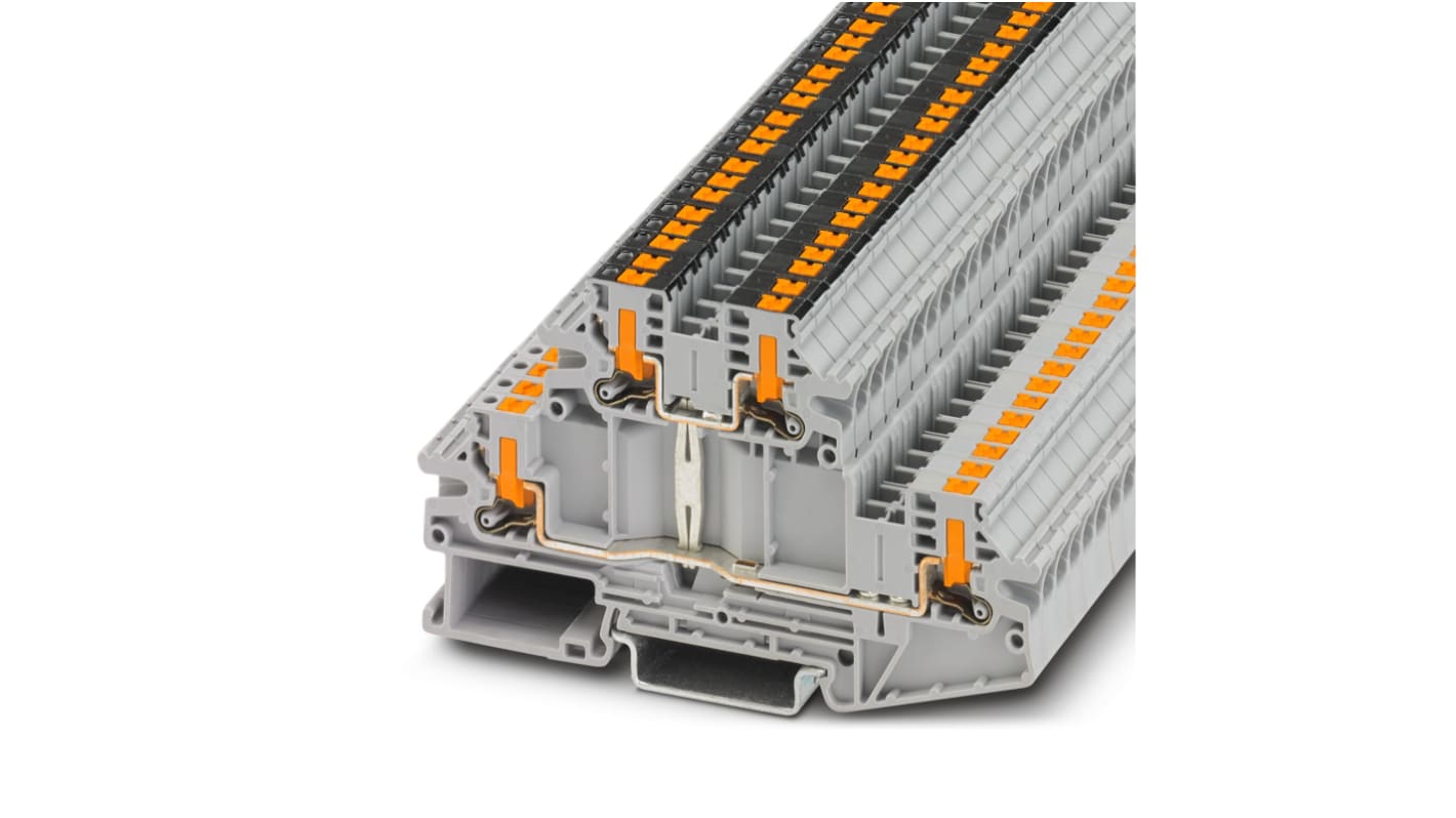 Phoenix Contact 1088939 PTTBV Series Grey, 4mm², Double-Level, Push In Termination