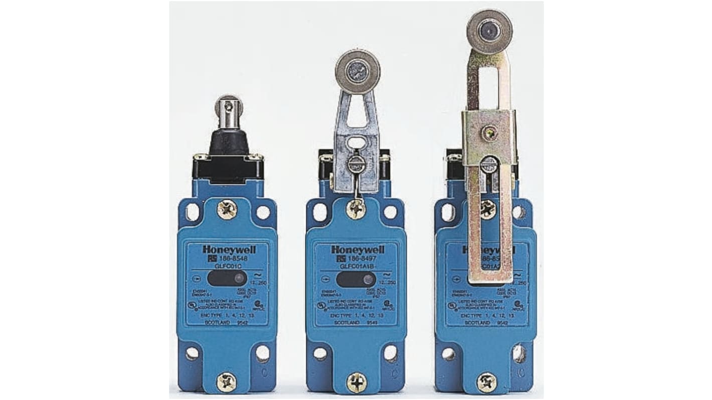 Honeywell GLA Series Plunger Limit Switch, NO/NC, IP67, SPDT, Die Cast Zinc Housing, 50V ac Max, 100mA Max