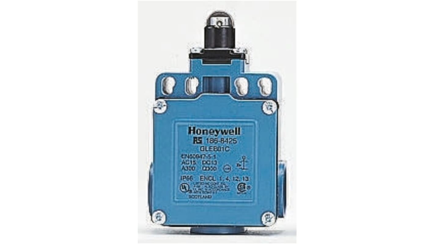 Honeywell GLE Series Plunger Limit Switch, 2NC, IP67, SPDT, Die Cast Zinc Housing, 300V ac Max, 10A Max