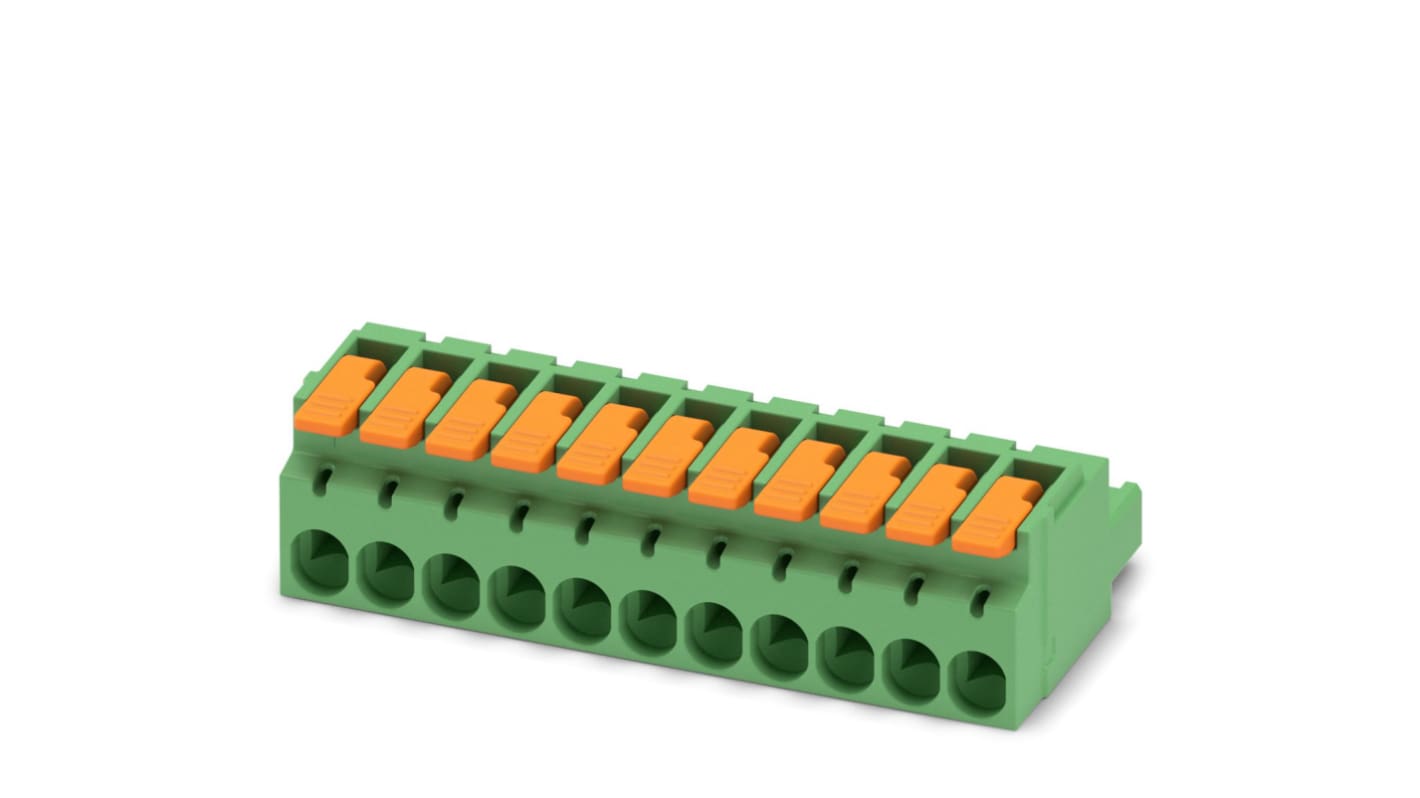 Phoenix Contact, 5.08mm Pitch, 11 Way, , Pluggable Terminal Block, Plug, Cable Mount, Push-In Termination, 1110594