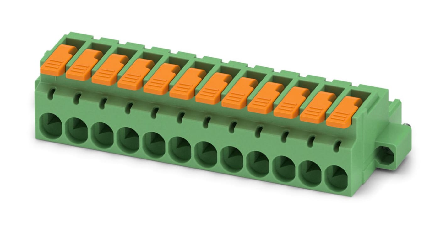 Phoenix Contact, 5.08mm Pitch, 12 Way, , Pluggable Terminal Block, Plug, Cable Mount, Push-In Termination, 1110640