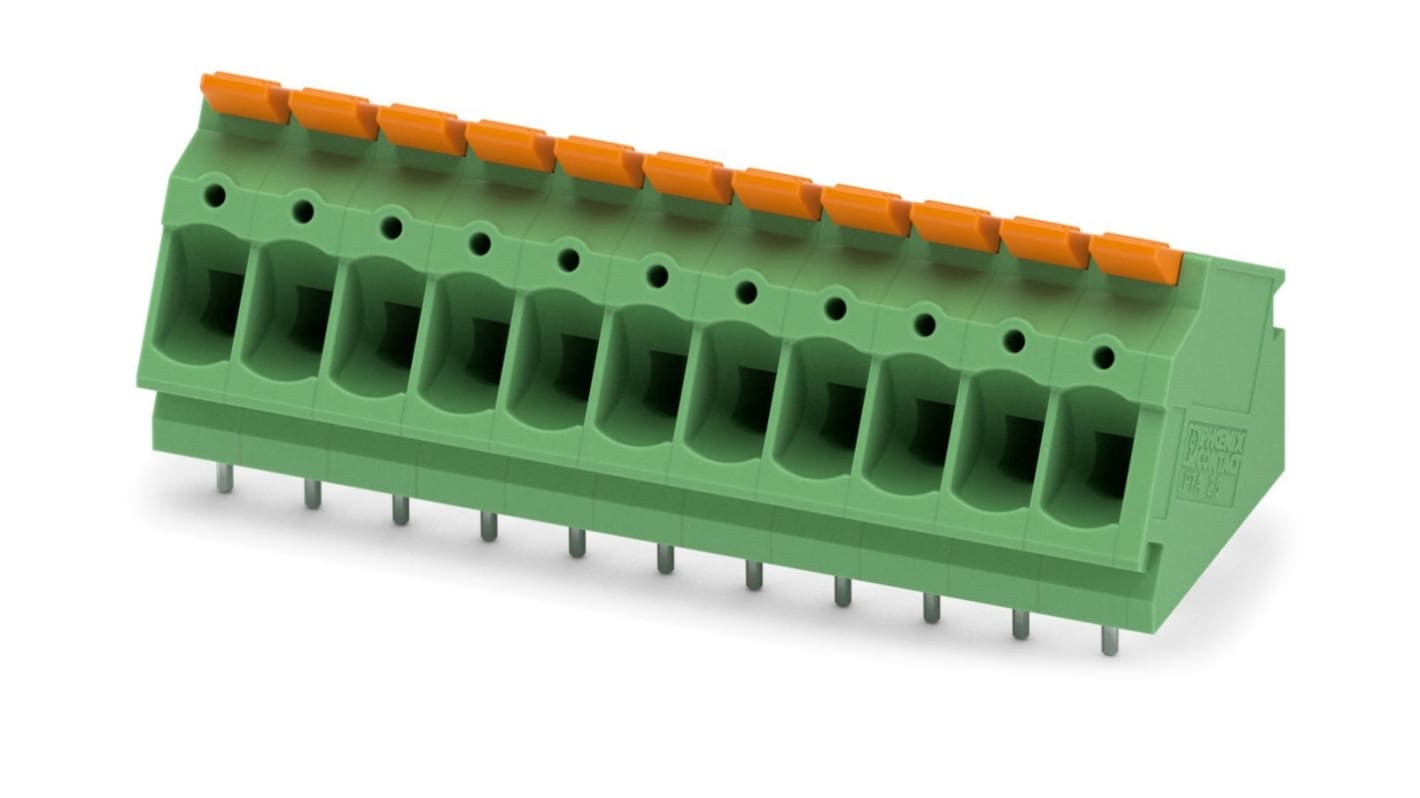 Phoenix Contact PCB Terminal Block, 11-Contact, 5mm Pitch, Through Hole Mount, 1-Row