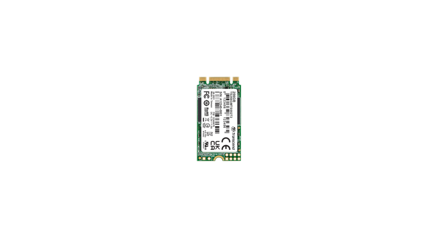 Transcend MTS552T2, M.2 Intern HDD-Festplatte SATA III, TLC, 256 GB, SSD