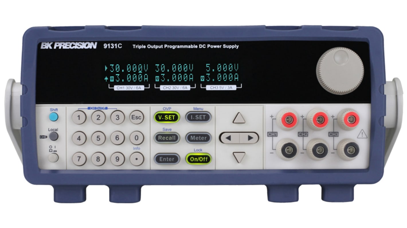 BK Precision 9131C Series Bench Power Supply, 0 → 5V, 0 → 3A, 3-Output, 375W