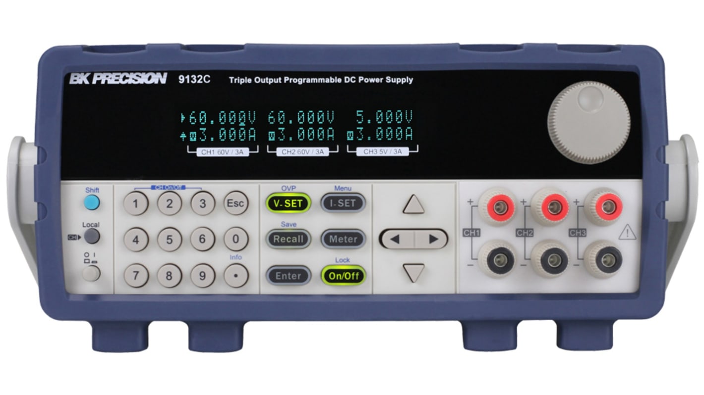 Alimentatore da banco BK Precision BK9132C, 3 uscite, 0 → 5V, 0 → 3A, 375W