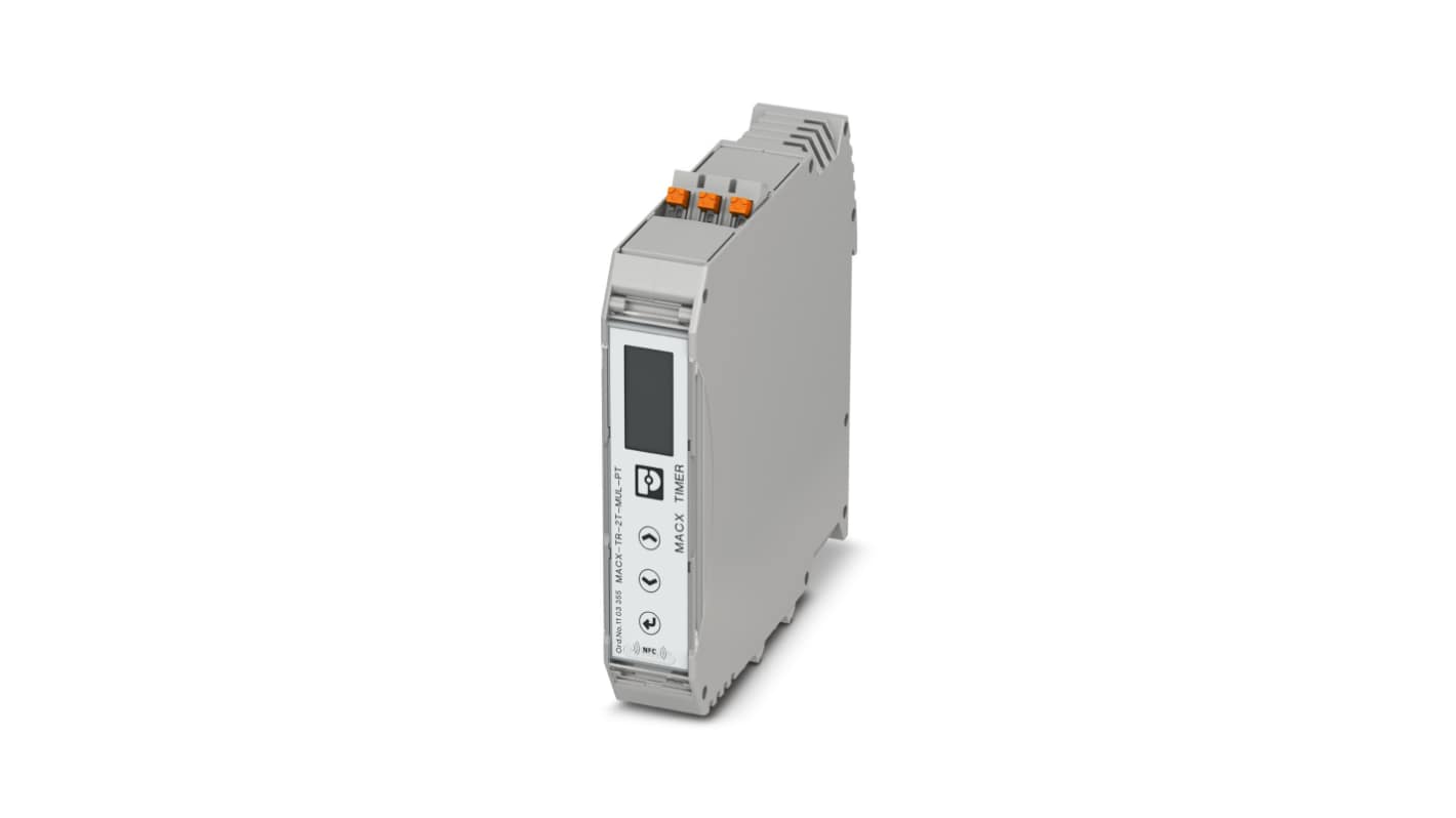 Timer Relay Phoenix Contact, intervallo 0.01 → 59999min, 2 poli, DPDT, Guida DIN