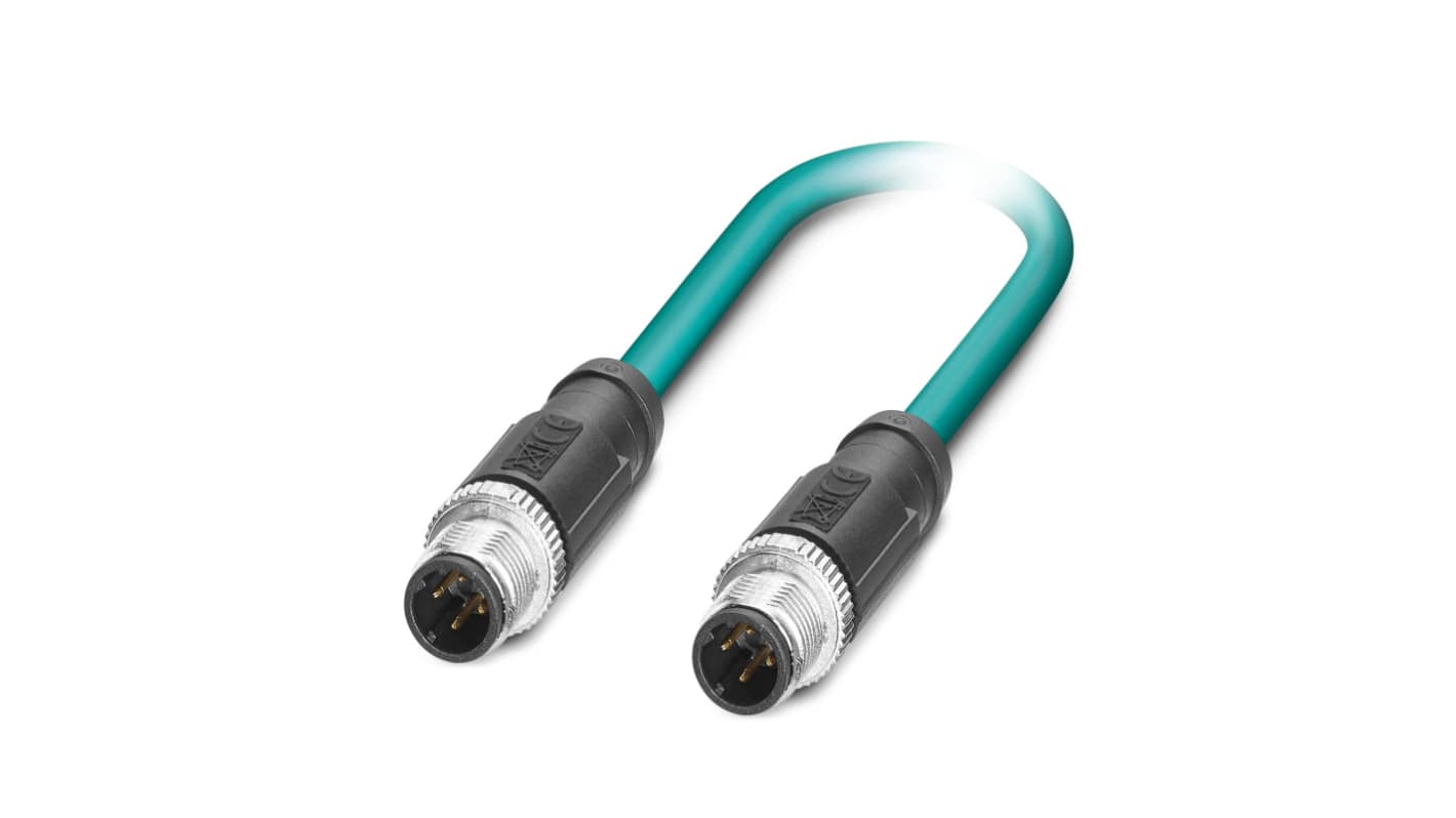 Phoenix ContactNBC, 5m Cat5 M12 to Male M12 Male Shielded, Terminated