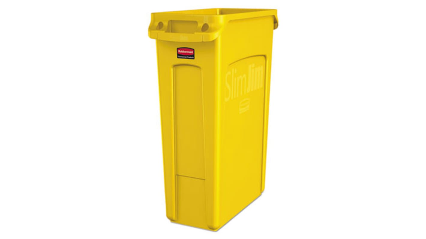 Rubbermaid Commercial Products Slim Jim 23gal Yellow Polypropylene Waste Bin