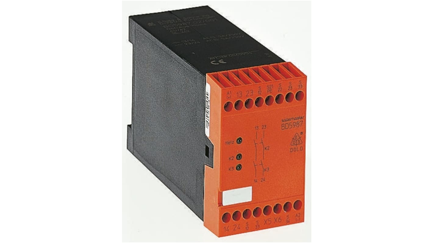 Dold Safemaster BD 5987 Safety Relay 24V dc, Single/Dual-Channel 2 Safety Contacts