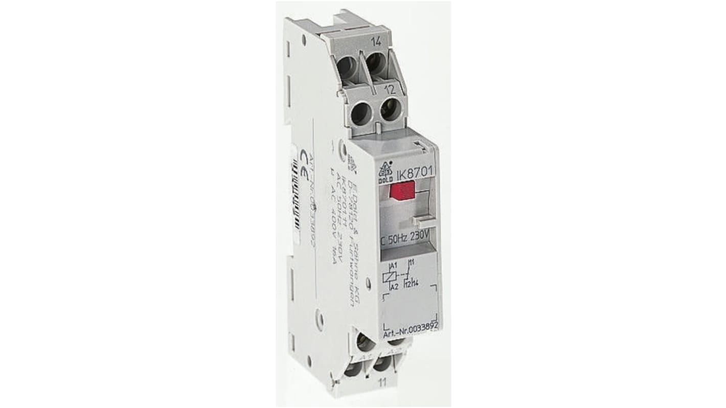 Dold IK8701 Contactor, 24 V dc Coil, 2-Pole, 16 A, 3NO + 2NC, 24 V dc