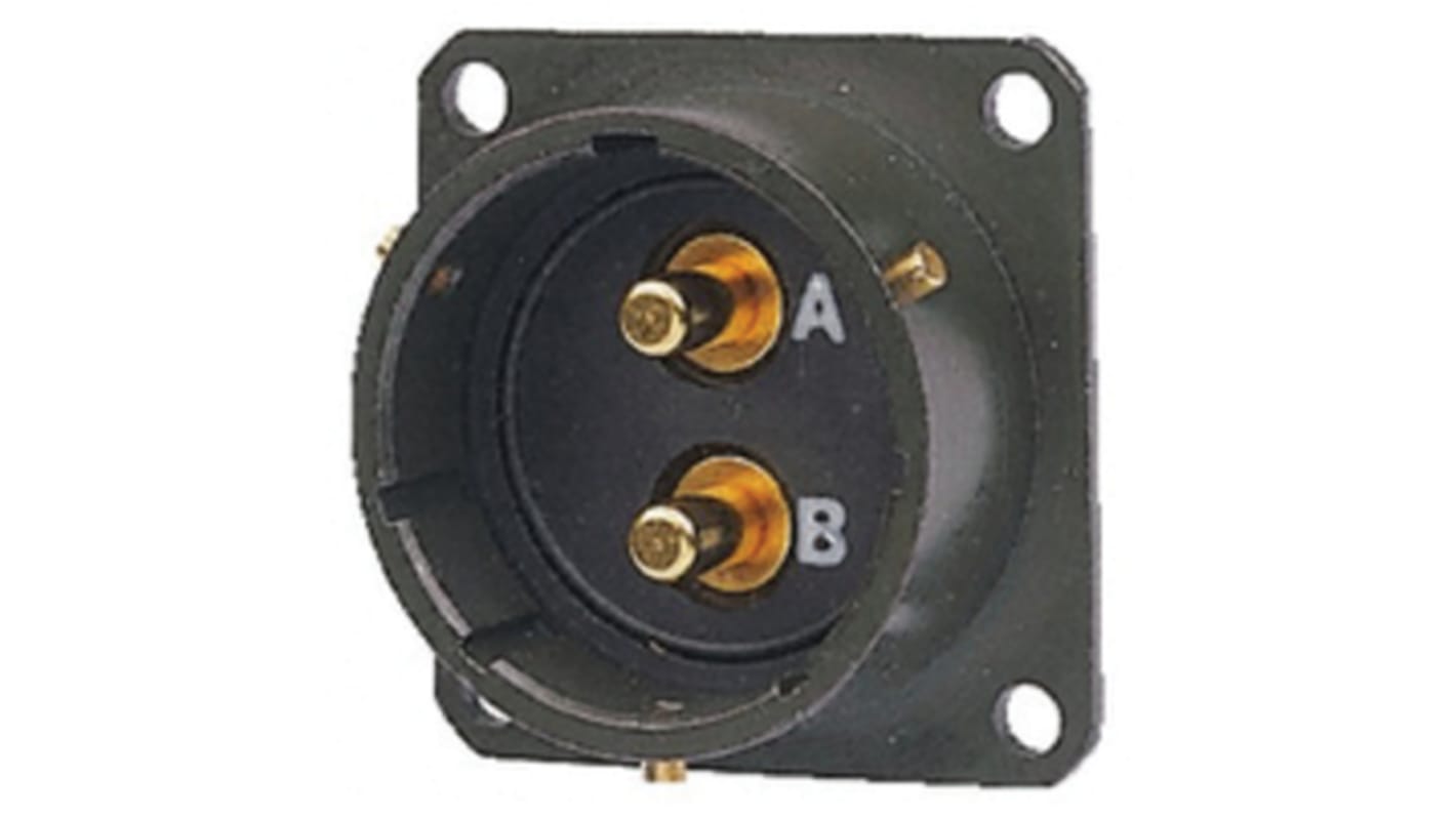 Amphenol Limited, 62GB 2 Way Box Mount MIL Spec Circular Connector ReceptacleOlive, Pin Contacts,Shell Size 18, Bayonet