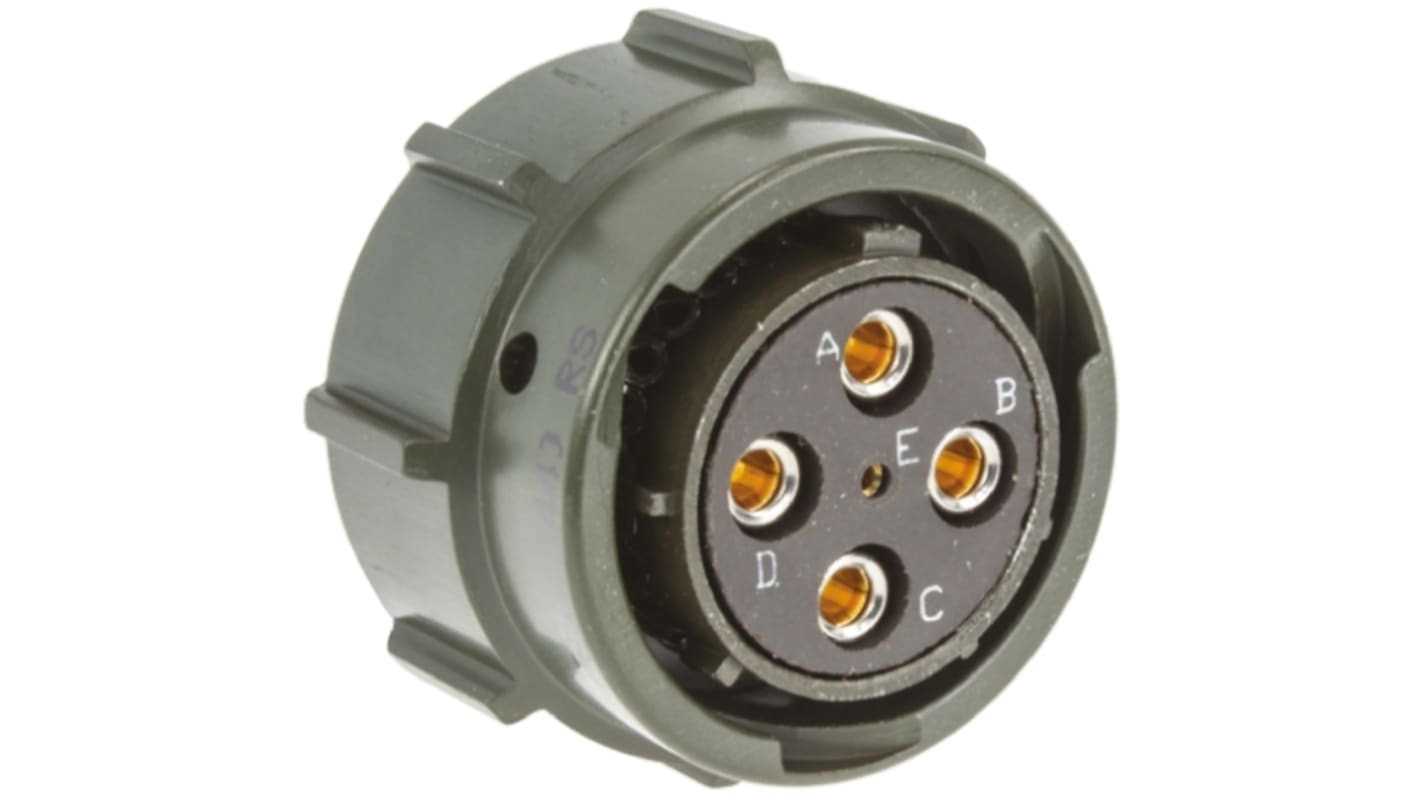 Amphenol Limited, 62GB 5 Way Cable Mount MIL Spec Circular Connector PlugGreen, Socket Contacts,Shell Size 14, Bayonet