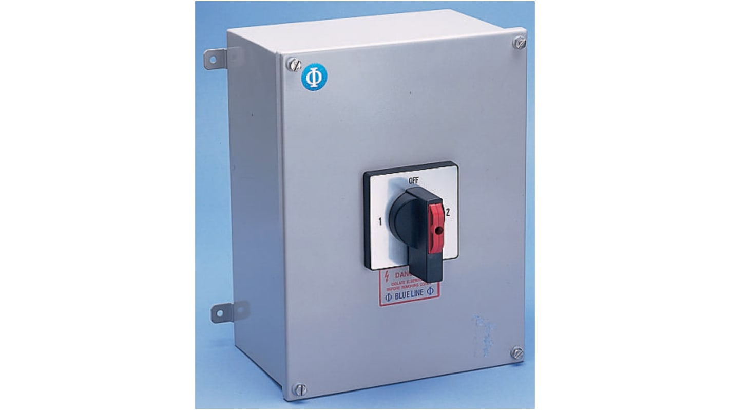 Interruptor seccionador, 4P, 2 NA, Corriente 63A, Potencia 22kW, IP65