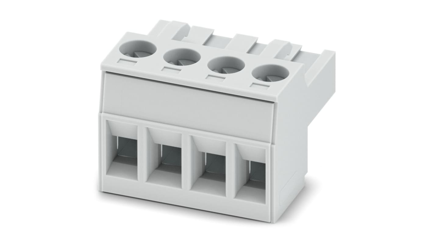 Phoenix Contact, 5mm Pitch, 5/ 4-ST KMGY, MSTBT 2, 4 Way, Pluggable Terminal Block, Plug, Through Hole, 1878037
