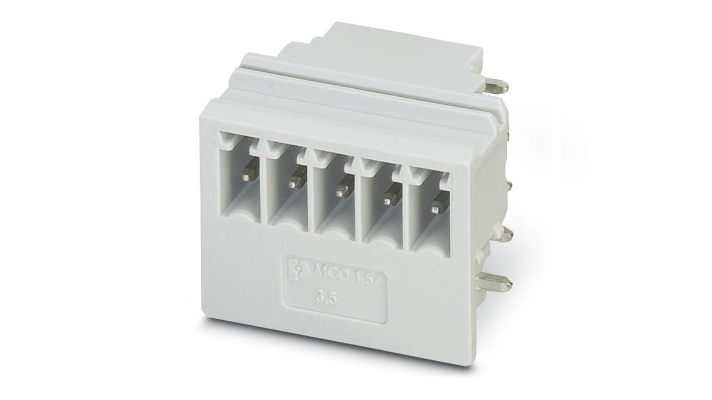 Phoenix Contact, 3.5mm Pitch, 5/ 5-G1R-3, 5 KMGY, MCO 1, 5 Way, , Pluggable Terminal Block, Header, 2278351