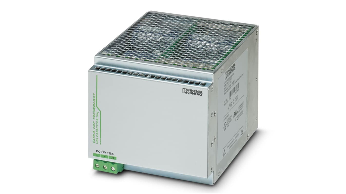 Phoenix Contact 24V dc Input Energy Storage Device (3.6W), UPS-CAP/24DC/20A/20KJ