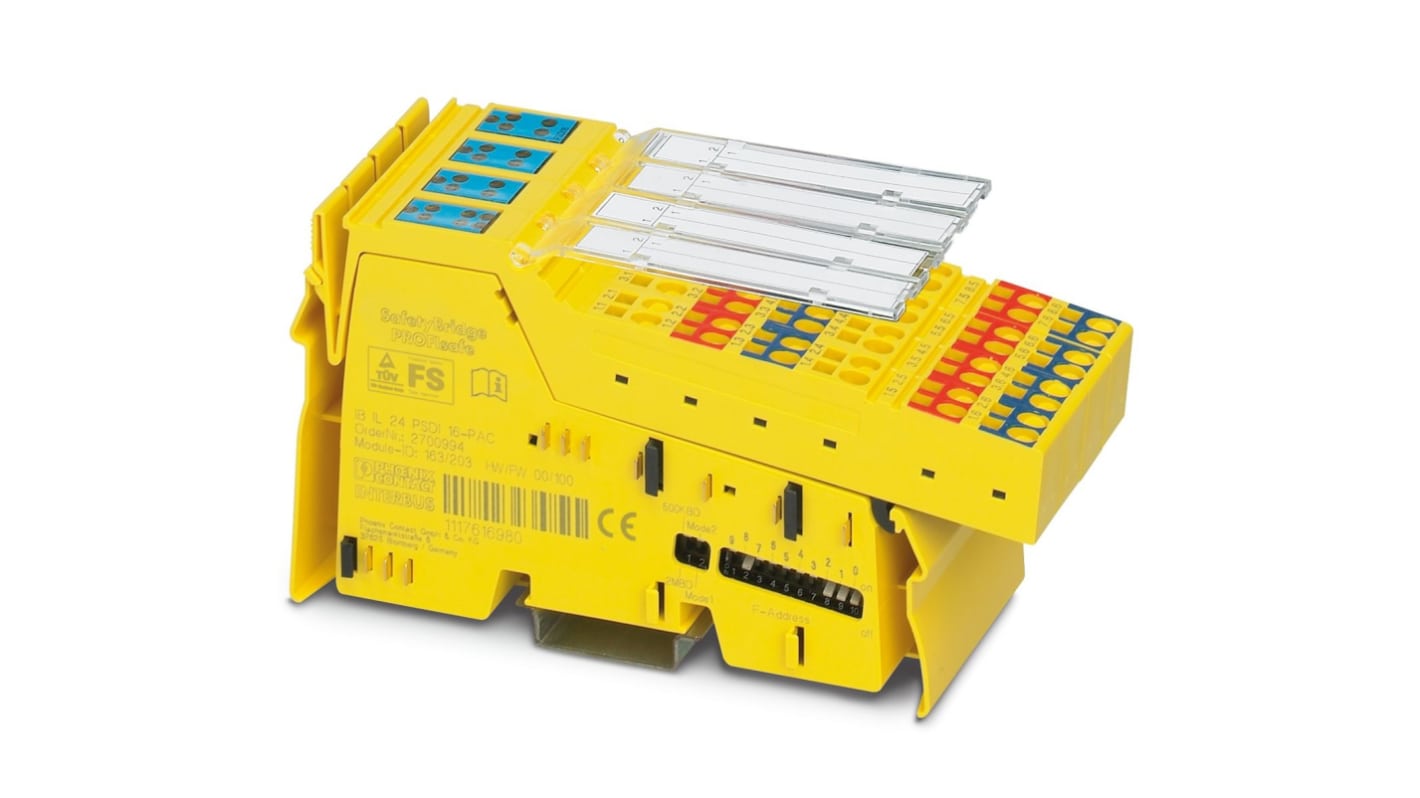 Phoenix Contact 安全控制器, 24 V, 8个I/O, IB IL 24 PSDI 16-PAC系列