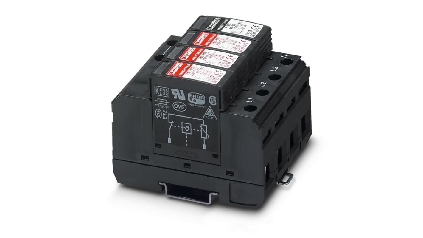 Supresor de transitorios Phoenix Contact, Protector de transitorios, 230 V ac, Carril DIN