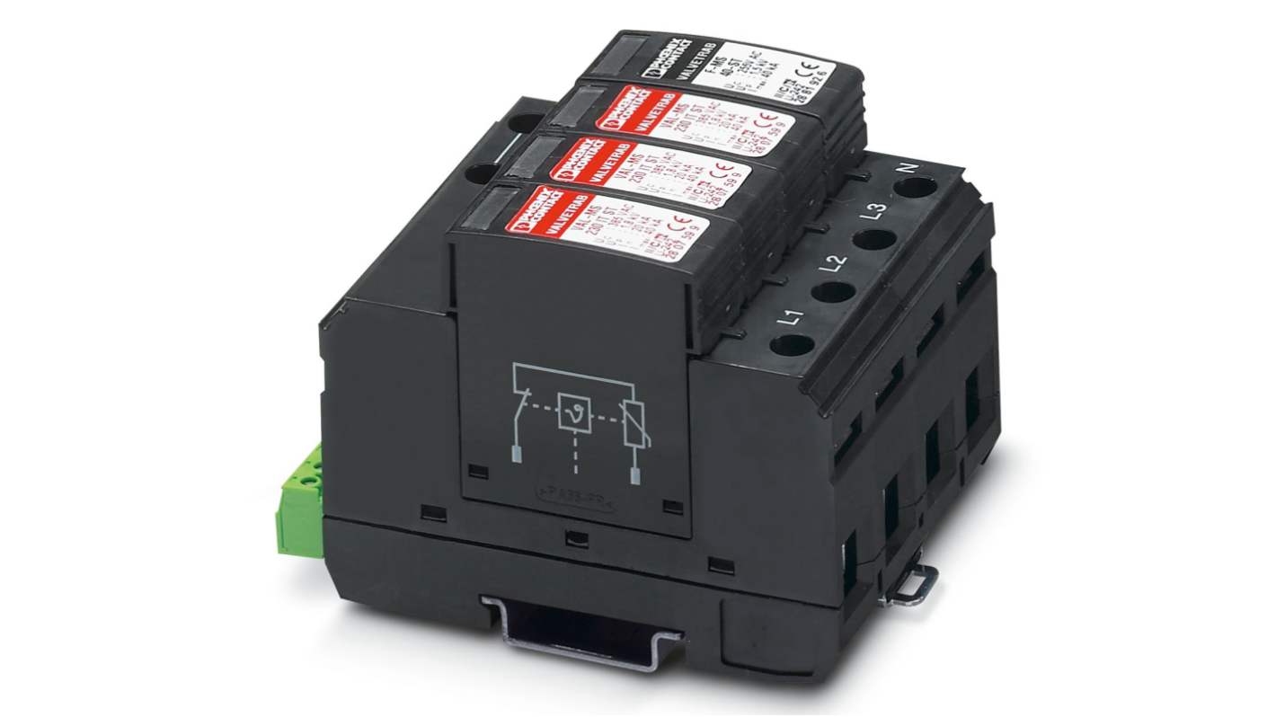 Supresor de transitorios Phoenix Contact, Protector de transitorios, 230 V ac, Carril DIN