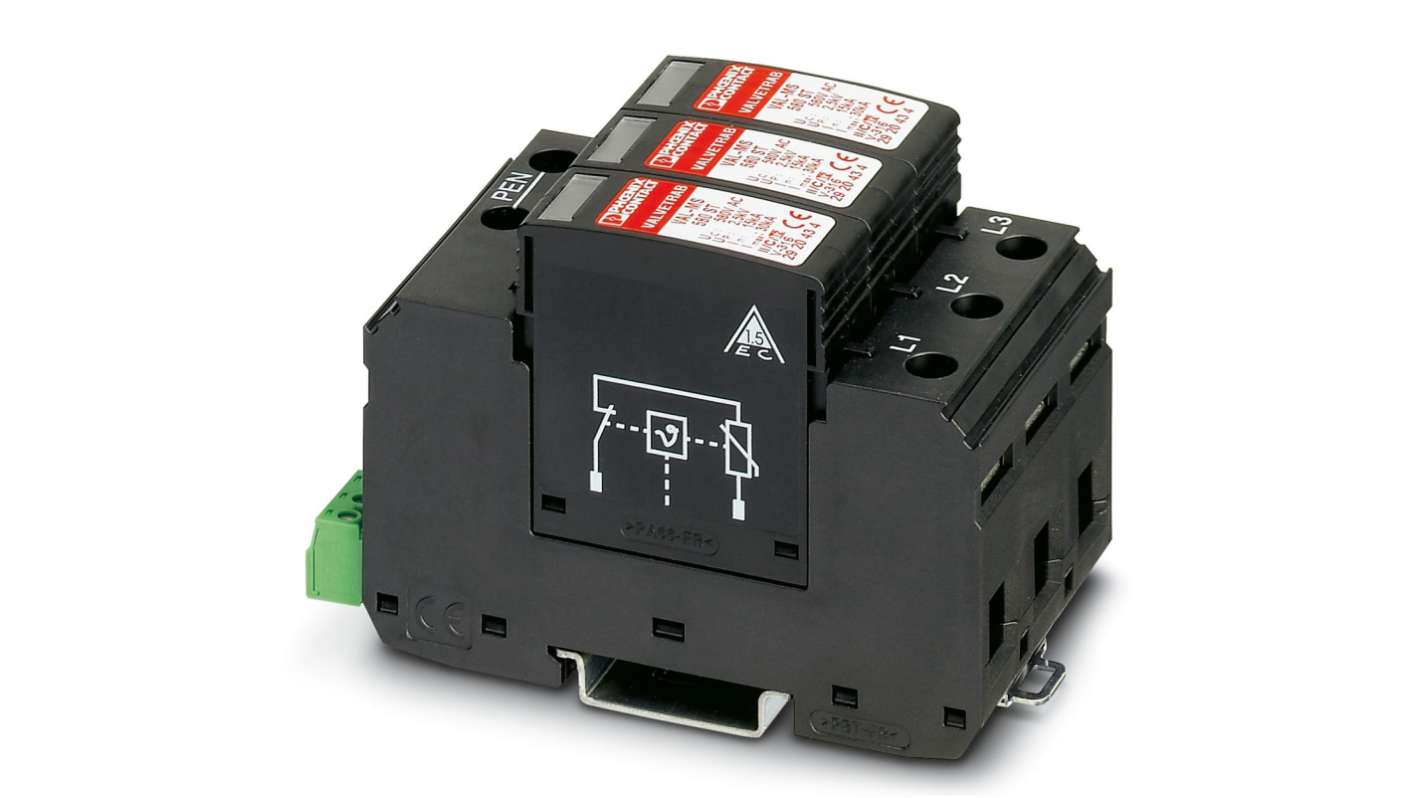 Supresor de transitorios Phoenix Contact, Protector de transitorios, 580 V ac, Carril DIN