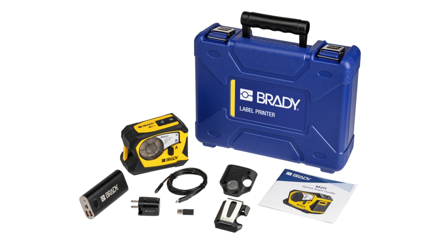 Brady M211 Handheld Label Printer Kit, 19.05mm Max Label Width, Euro Plug, UK Plug, US Plug