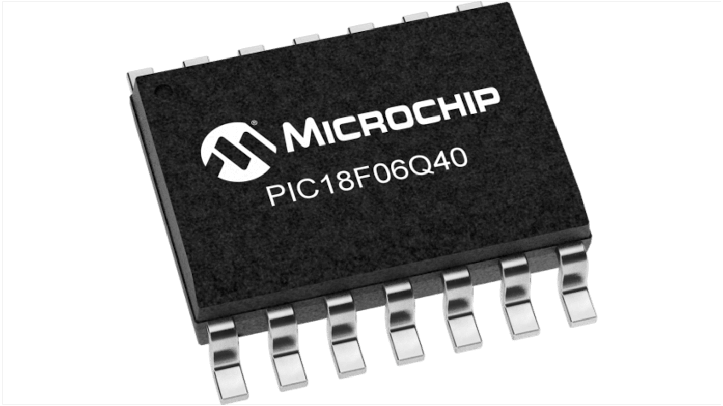 Microchip PIC18F06Q40-I/SL, 8bit PIC Microcontroller MCU, PIC, 64MHz, 64 kB Flash, 14-Pin SOIC