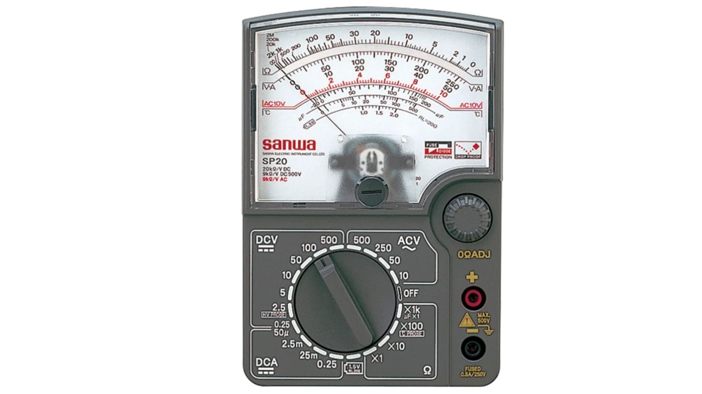 三和電気計器 アナログマルチメータ, ハンドヘルドタイプ, SP20 三和電気計器 アナログマルチメータ, ハンドヘルドタイプ, SP20