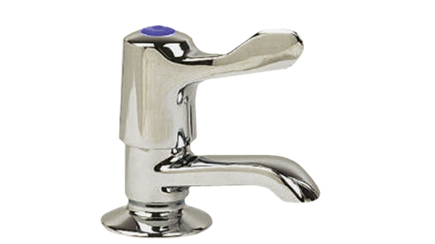 Pegler Yorkshire Chrome Plated Brass Quarter Turn Lever Handle Cold Basin Tap, 1/2in