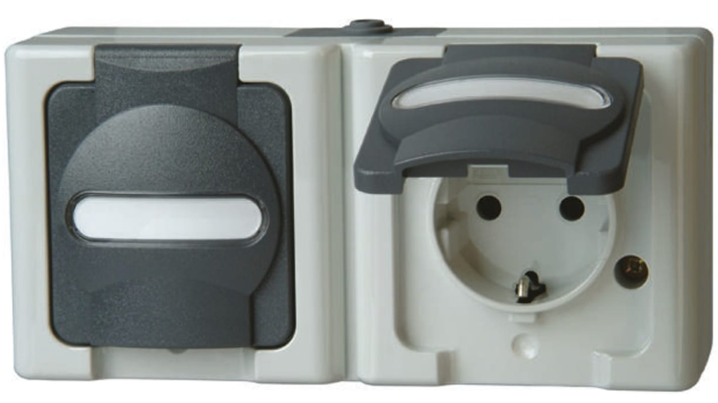 Kopp Grey Socket, Rated At 16A, 250 V