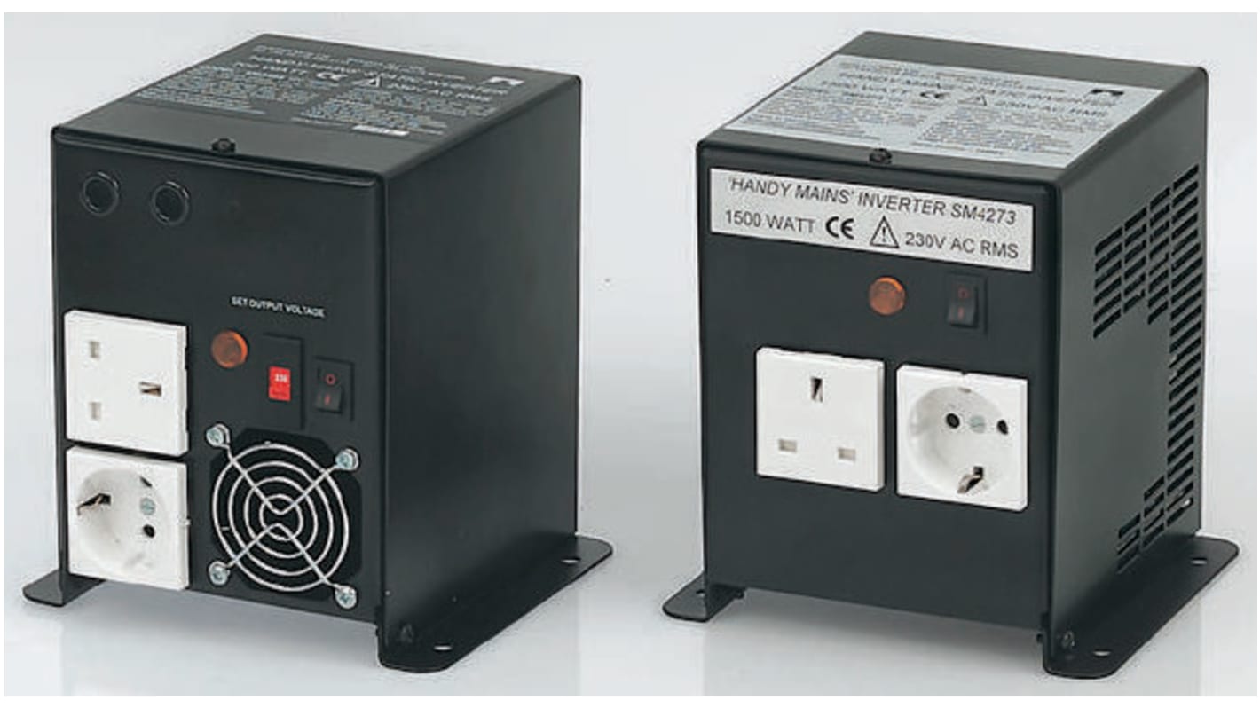 Inverter di potenza Custom Power Design, ingresso 12V cc, uscita 230V ca, 1500W, 3 pin Schuko