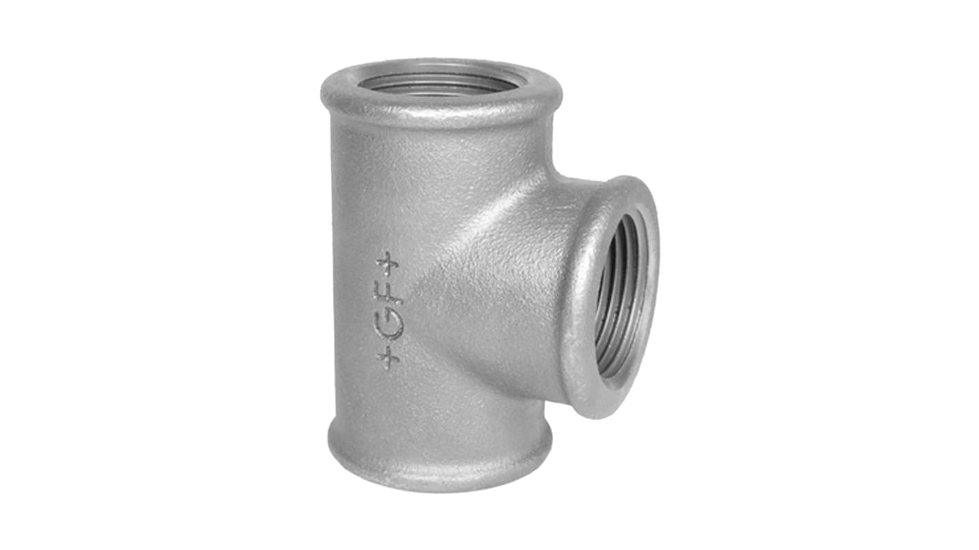 Georg Fischer Galvanised Malleable Iron Fitting Reducing & Increasing Tee, Female BSPP 1/2in to Female BSPP 1/2in to