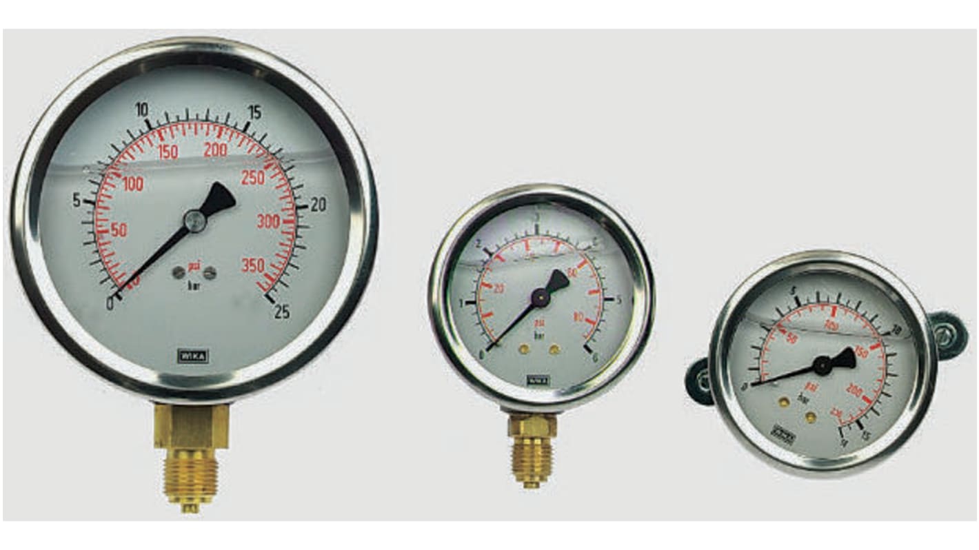 WIKA G 1/4 Analogue Pressure Gauge 400bar Bottom Entry 63mm Outside Diameter, With RS Calibration