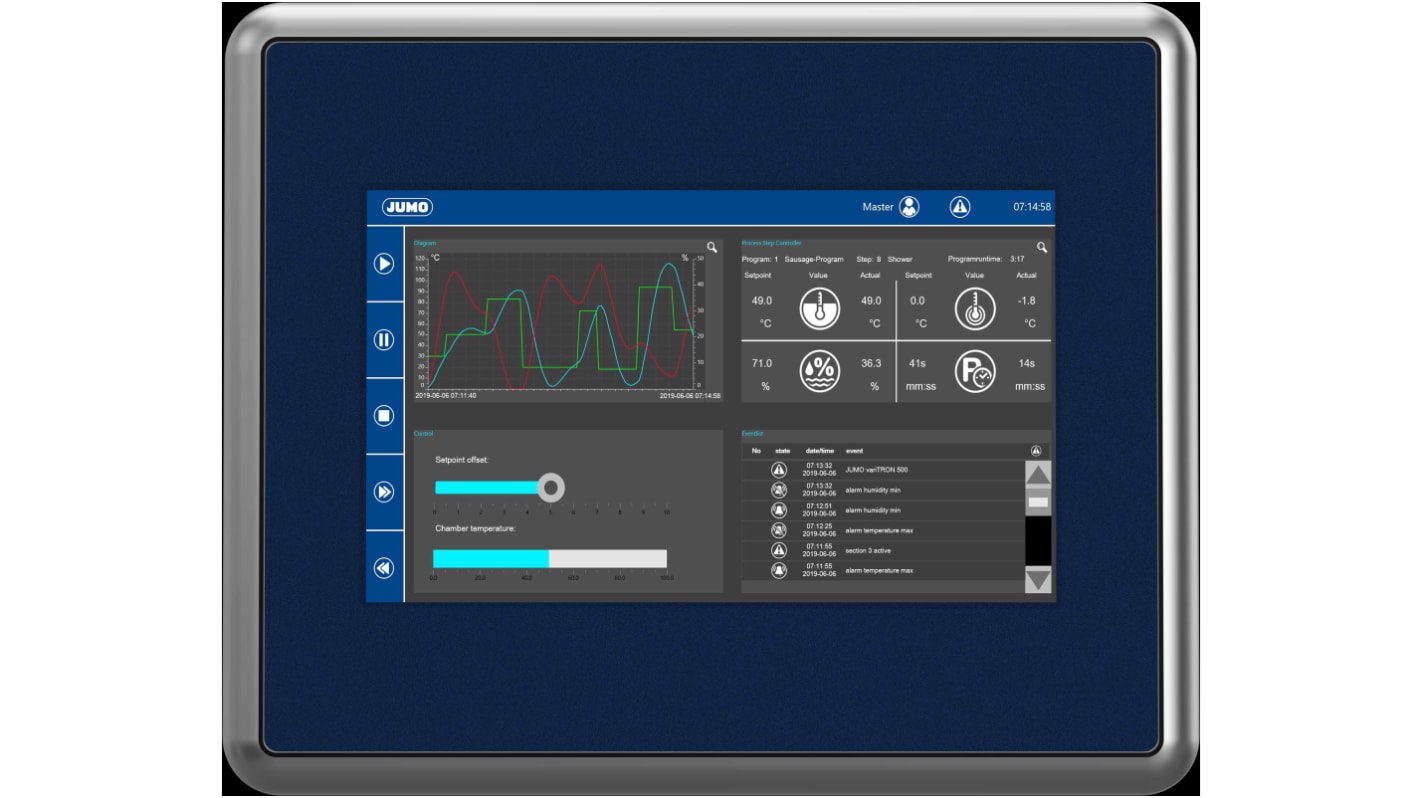 Jumo variTRON eX710 Series HMI Panel - 10.1 in, TFT Display, 1280 x 800pixels