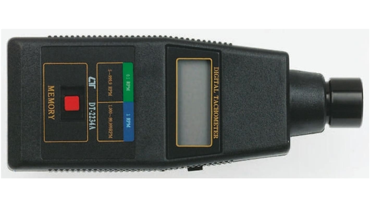 RS PRO Tachometer, Best Accuracy ±0.05 % Optical LCD 99999rpm