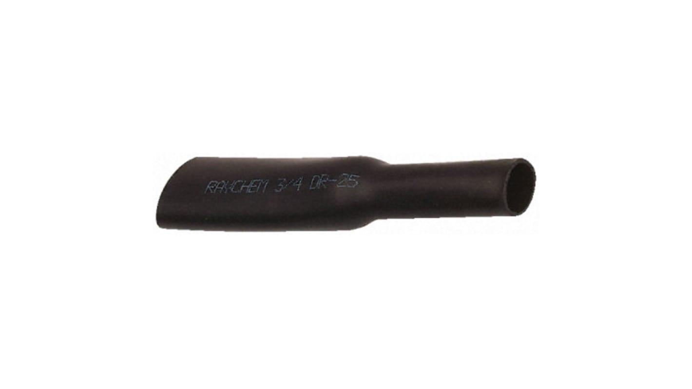 TE Connectivity Heat Shrink Tubing, Black 19mm Sleeve Dia. x 30m Length 2:1 Ratio, DR-25 Series