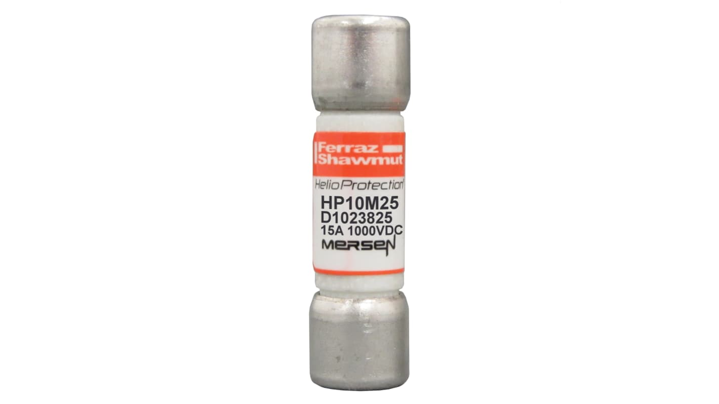 Mersen 25A Slow-Blow Ceramic Cartridge Fuse, 10 x 38mm